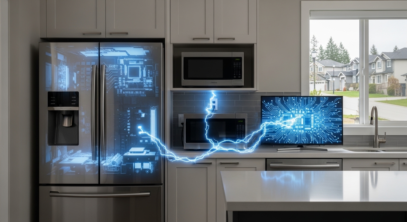Chilliwack home appliances including a fridge, stove, and microwave at risk from power surges