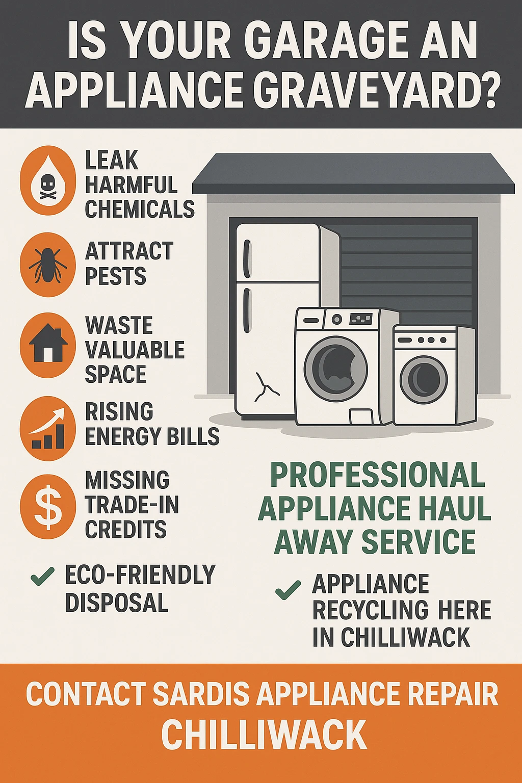 Infographic summary of old appliance disposal options in Chilliwack