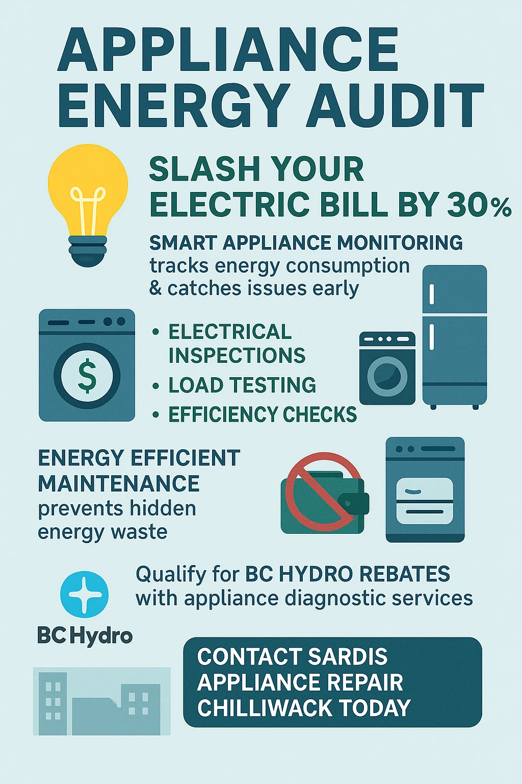 Key takeaways for an appliance energy audit infographic