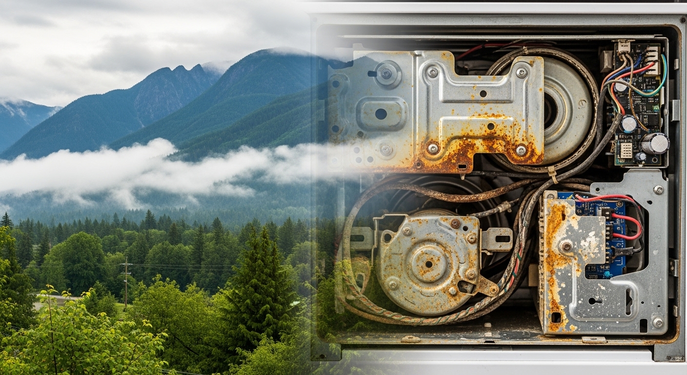 Scenic image of the Fraser Valley, illustrating how the local climate can affect home appliances.
