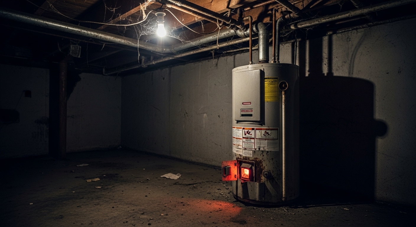 Gas water heater in a basement, a potential carbon monoxide risk
