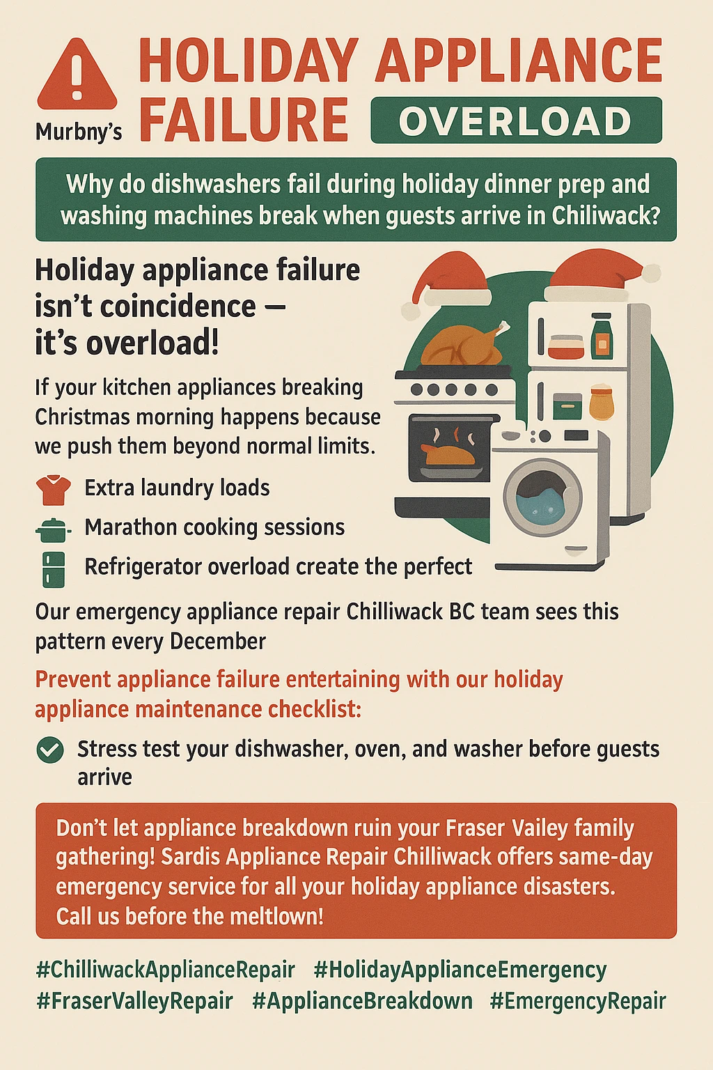 Why appliances break during the holidays in Chilliwack