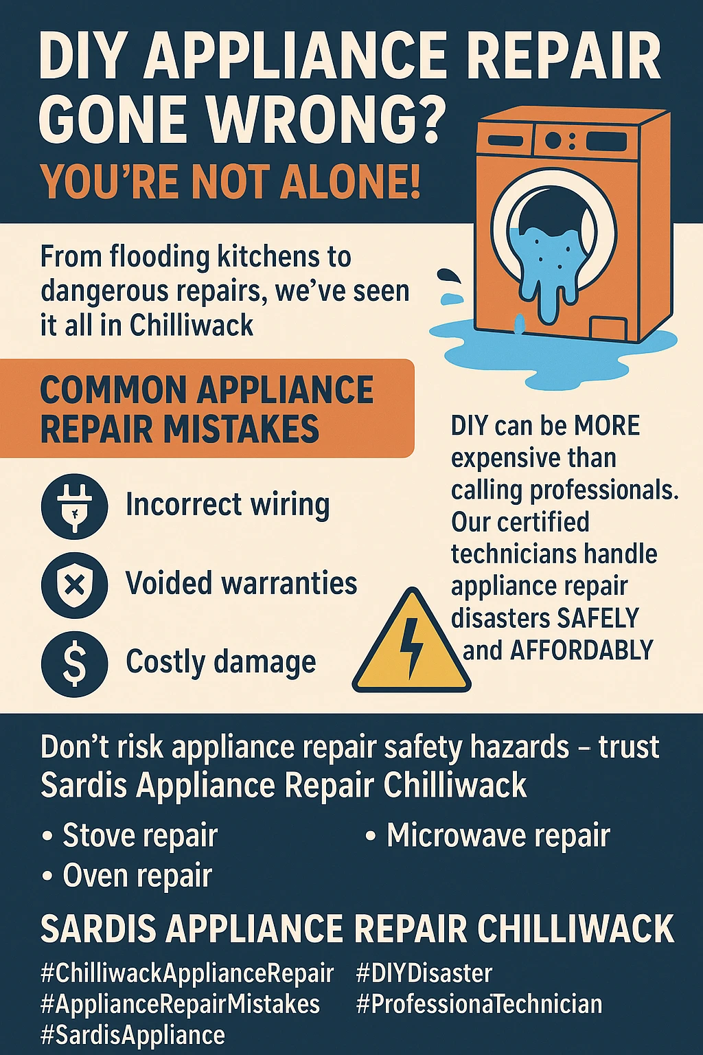 Common appliance repair mistakes Chilliwack infographic summary